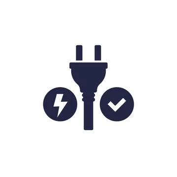Electricity icon with electric plug, vector pictogram イラスト素材