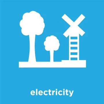 Electricity icon isolated on blue background Stock Illustration