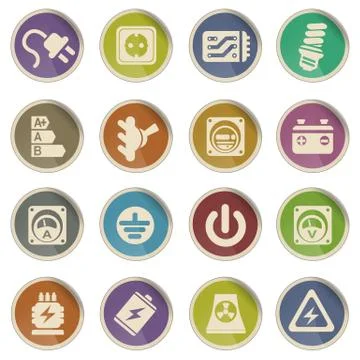 Electricity icon set Stock Illustration