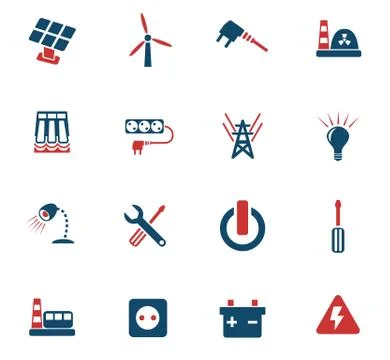 Electricity icon set Stock Illustration