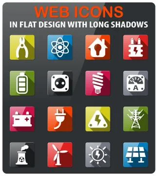 Electricity icon set Stock Illustration