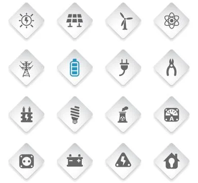 Electricity icon set Stock Illustration