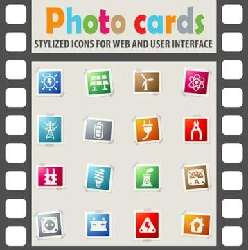 Electricity icon set Stock Illustration