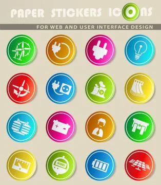 Electricity icon set Stock Illustration