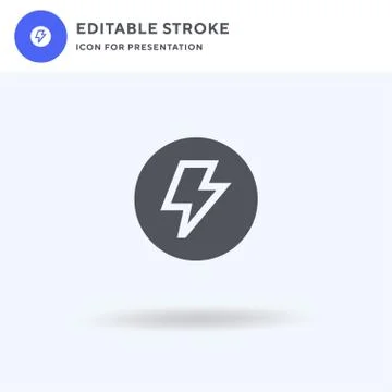 Electricity icon vector, filled flat sign, solid pictogram isolated on white Stock Illustration