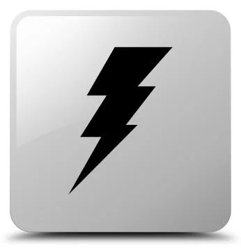 Electricity icon white square button 스톡 일러스트