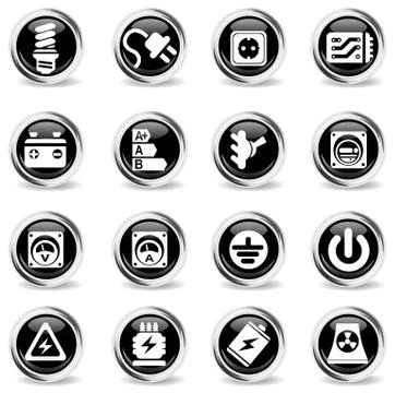 Electricity icons set Stock Illustration