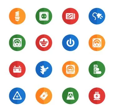 Electricity icons set Stock Illustration