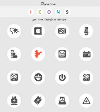 Electricity icons set Stock Illustration