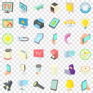 Electricity indicator icons set, cartoon style Stockillustratie