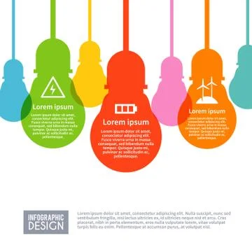 Electricity Infographics Set Illustrazione stock