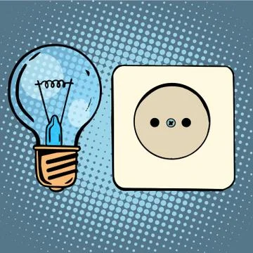Electricity light bulb and socket Stock Illustration
