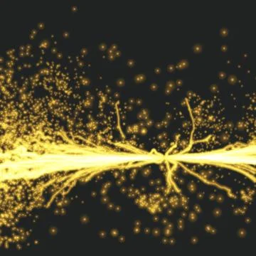Electricity lighting effects. Array with Dynamic Particles. Ilustración de archivo