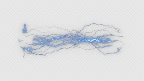 Electricity Lightning Arc Tesla Coil - Dense Bolts - Transparent Background 스톡 동영상 201308112