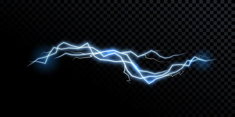 Electricity lightning thunderbolt vector realistic isolated thunder light on  Stock Illustration