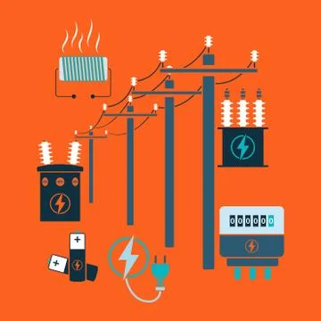 Electricity line Stock Illustration