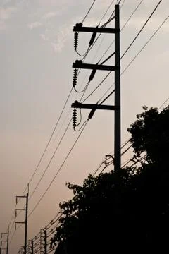 Electricity lines Stock Photos