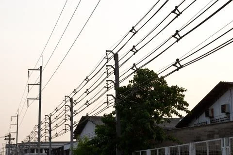 Electricity lines Stock Photos