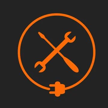 Electricity maintenance sign Stock Illustration