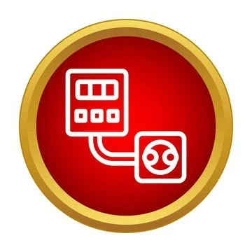 Electricity meter and power socket icon Ilustración de archivo