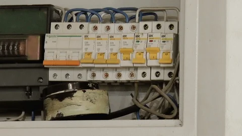 Electricity meter with automatic devices Stock Footage 86160009