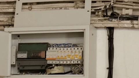 Electricity meter with automatic devices Stock Footage 86160096