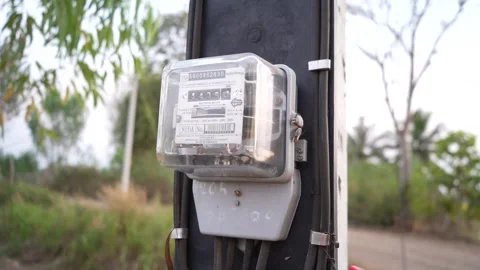 Electricity meter dashboard , 25 Feb 2024 , Buriram Thailand. Stock Footage 264007068