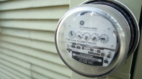 Electricity Meter on House Stock Footage 22795403