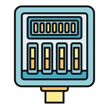 Electricity meter icon displaying energy consumption and billing Stock Illustration