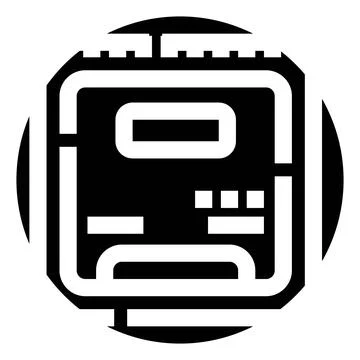 Electricity meter measuring power consumption glyph icon Stock Illustration