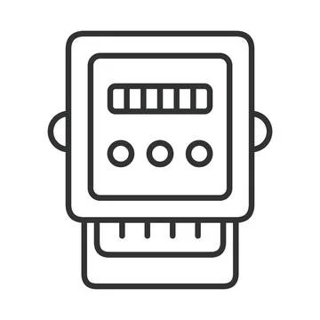 Electricity meter for power consumption icon in line design Stock Illustration