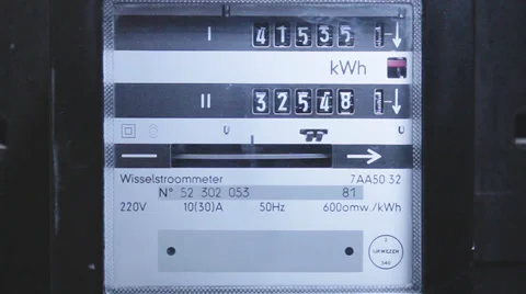 Electricity Meter Running Stock Footage 37208713