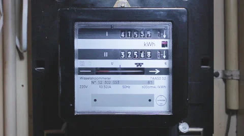 Electricity Meter Running Stock Footage 37209191