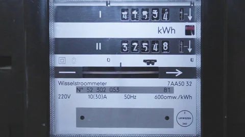 Electricity Meter Running Stock Footage 37209328