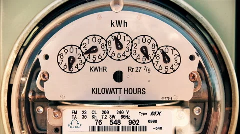 Electricity Meter (Time-Lapse 4K) Electrical Stock Footage