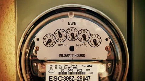 Electricity Meter (Time-Lapse Zoom) Stock Footage