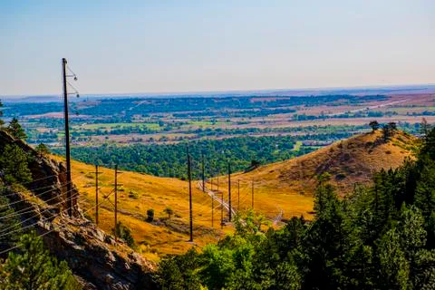 Electricity in the mountains Stock Photos