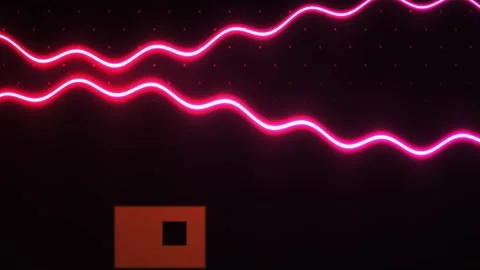 Electricity neon pink light waves. Stock Footage 335512283