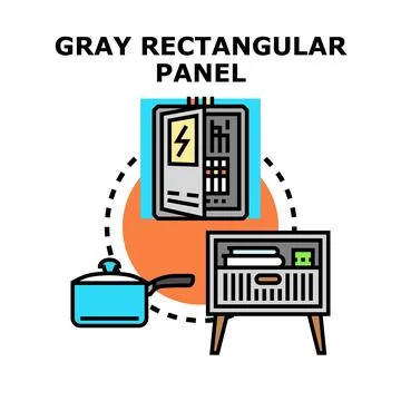 Electricity panel kitchen items home appliance concept Stock Illustration