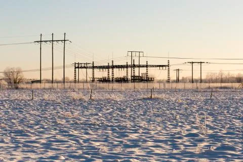 Electricity Plant in Winter Stock Photos