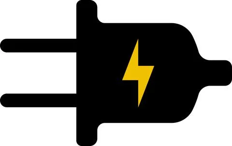 Electricity plug with lightning, electric plug icon stock illustration Stock Illustration