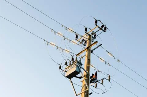 Electricity pole Stock Photos