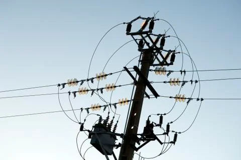 Electricity pole Stock Photos