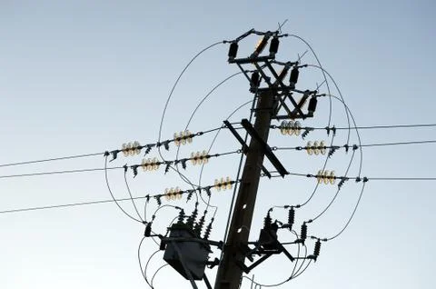 Electricity pole Stock Photos
