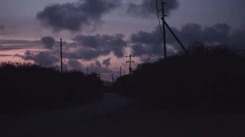 Electricity pole sunset Stock Footage 167183011