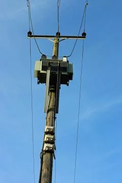 Electricity pole transformer Stock Photos