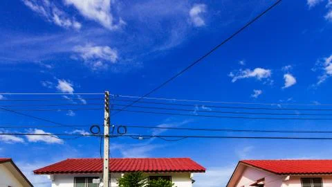Electricity post at villages Stock Photos