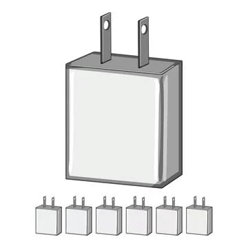 Electricity power adapter cartoon vector graphic Stock Illustration