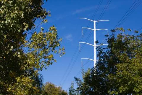 Electricity power lines Stock Photos
