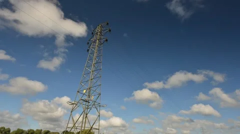 Electricity power lines time lapse Stock Footage 67358383